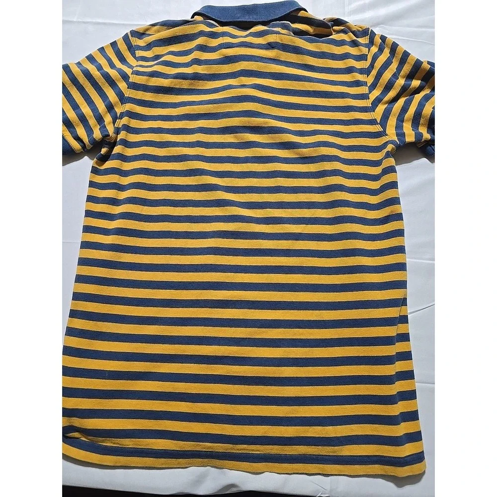 Banana Republic Men Large‎ Yellow Stripe Polo Short Sleeve Shirt